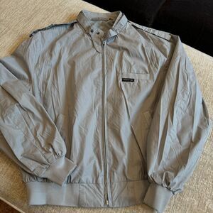 Members Only Gray Full Zip Long Sleeve Cotton Blend Bomber Jacket Adult 44